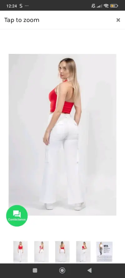 Pantalones Cargo Palazzo Blancos para Mujer - miniatura 2