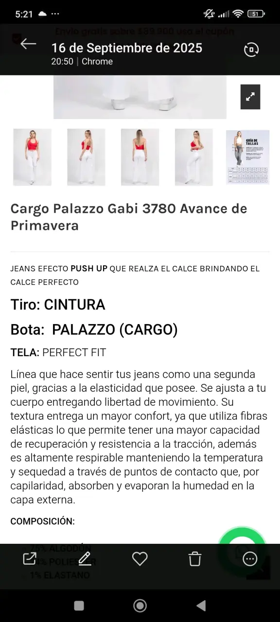 Pantalones Cargo Palazzo Blancos para Mujer - 3