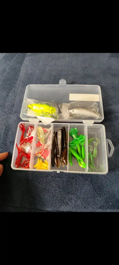 Set de señuelos de pesca variados con caja organizadora - miniatura 1