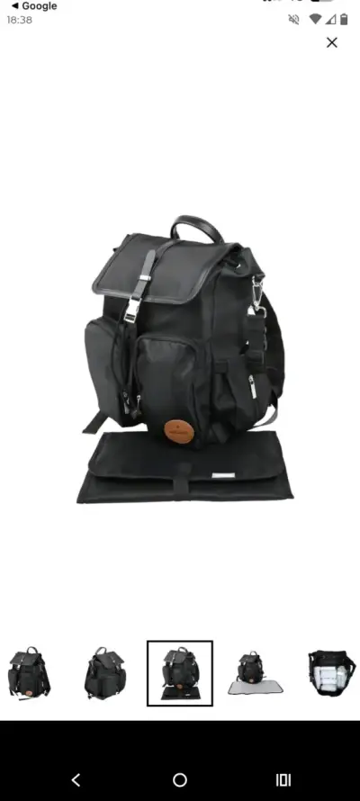 Mochila pañalera negra Infanti con múltiples bolsillos - miniatura 1