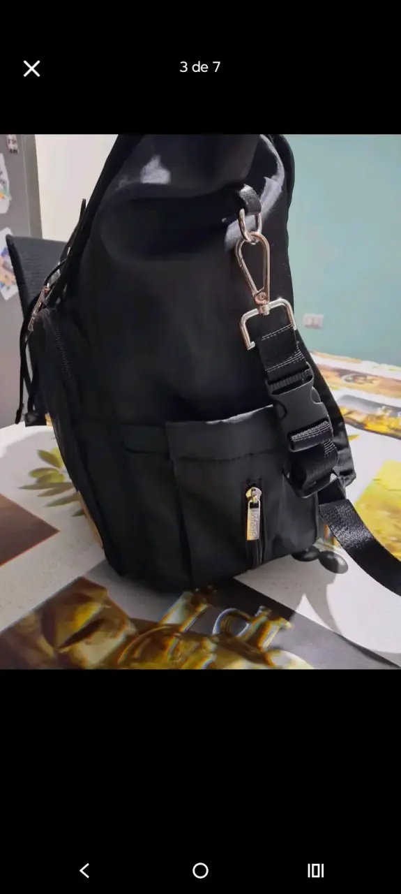 Mochila pañalera negra Infanti con múltiples bolsillos - 3