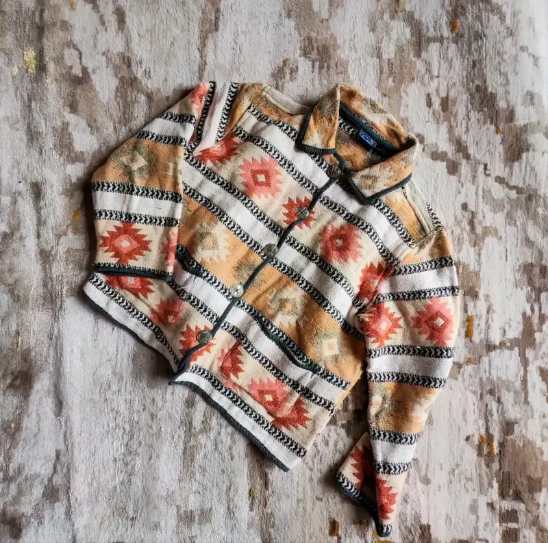 Chaqueta delgada con diseño étnico - 1
