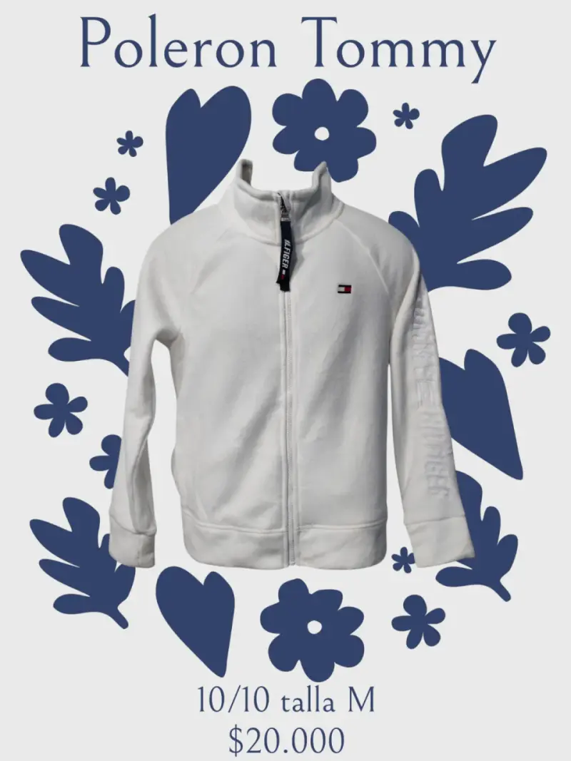 Polerón Tommy Hilfiger blanco talla M