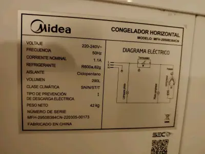 Congelador Dual horizontal Midea 290L eficiente - miniatura 4
