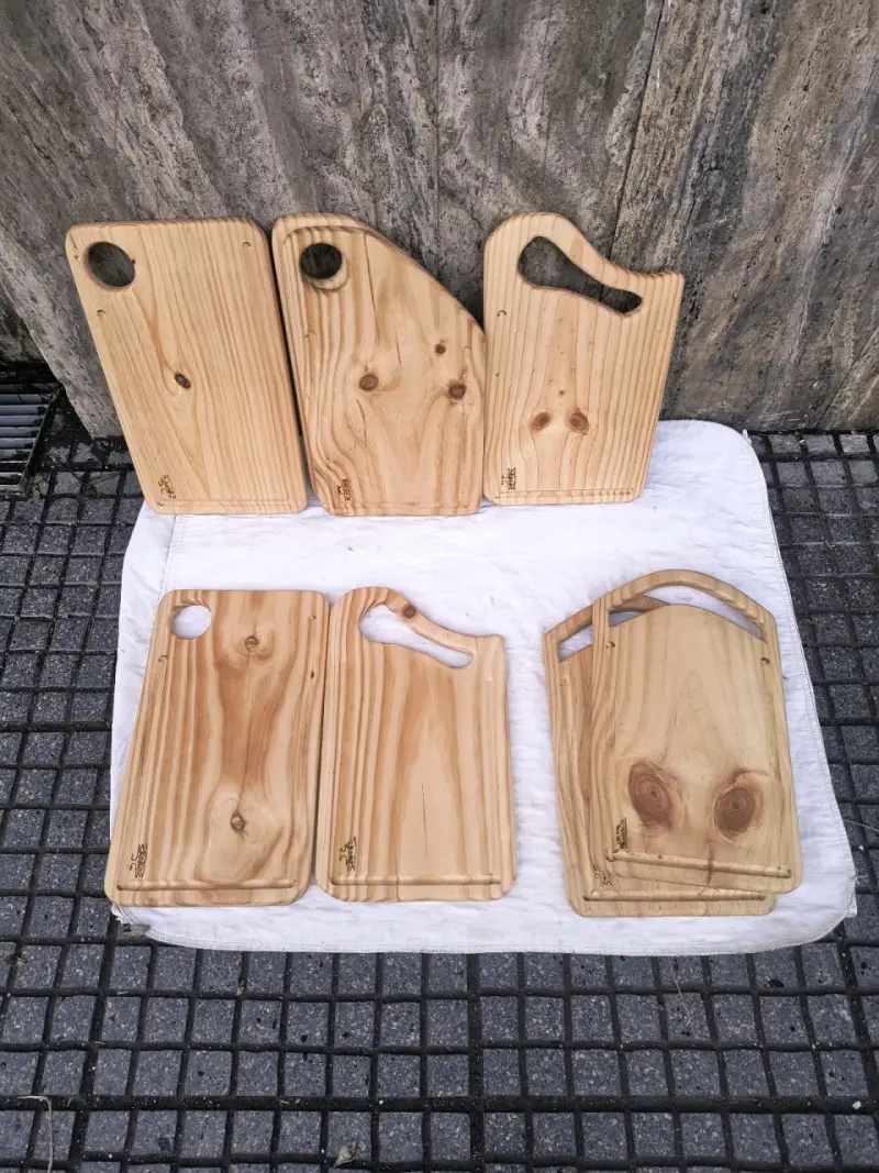 Juego de tablas de cortar de madera natural - 1