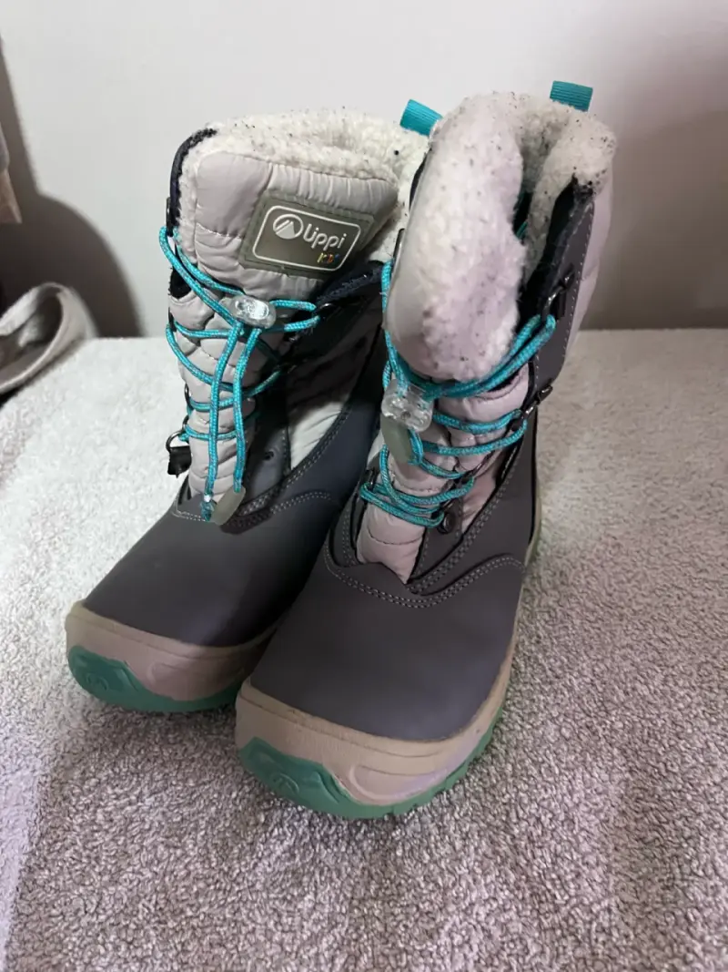 Botas de nieve para niña Uppii gris y turquesa - 1