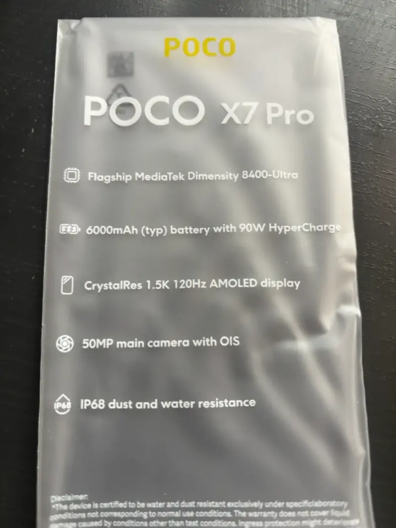 Smartphone POCO X7 Pro con cargador 90W - 3