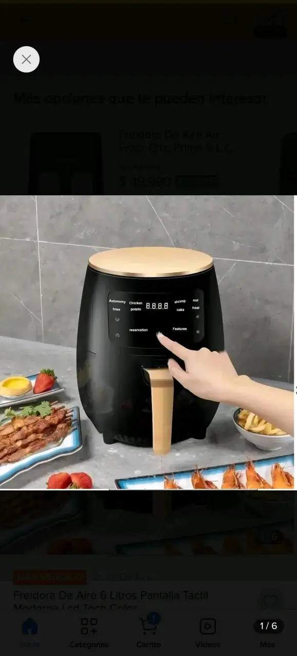 Freidora de Aire 6L con Pantalla Táctil - 1