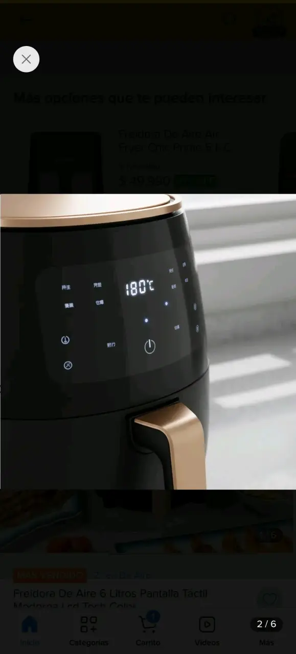 Freidora de Aire 6L con Pantalla Táctil - 2