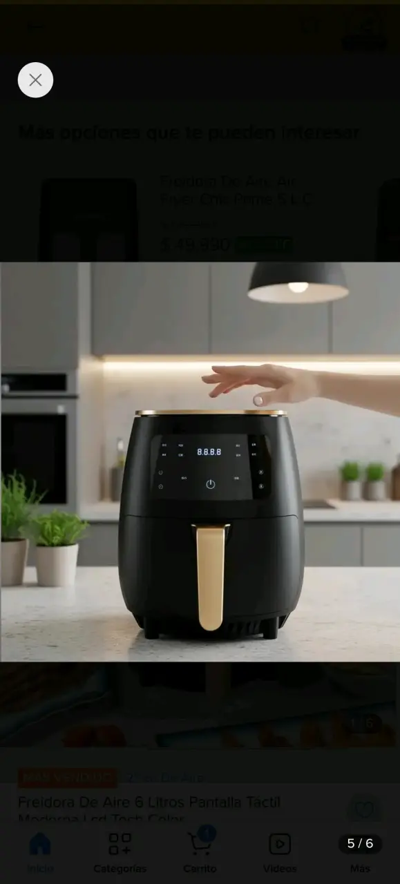 Freidora de Aire 6L con Pantalla Táctil - 5