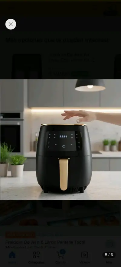 Freidora de Aire 6L con Pantalla Táctil - miniatura 5
