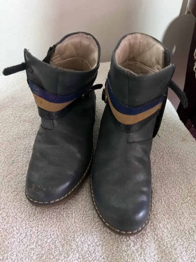Botines cuero azul T 33 pilin - 2