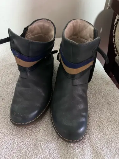 Botines  cuero azul T 33 pilin - miniatura 3