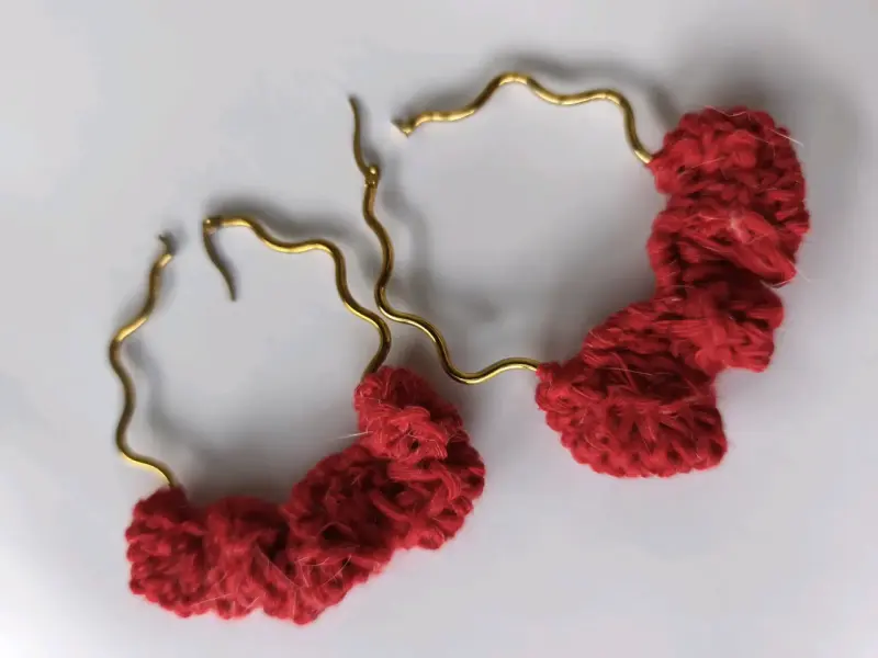 Aros de acero tejido seda rojo, rosarios, denarios - 1