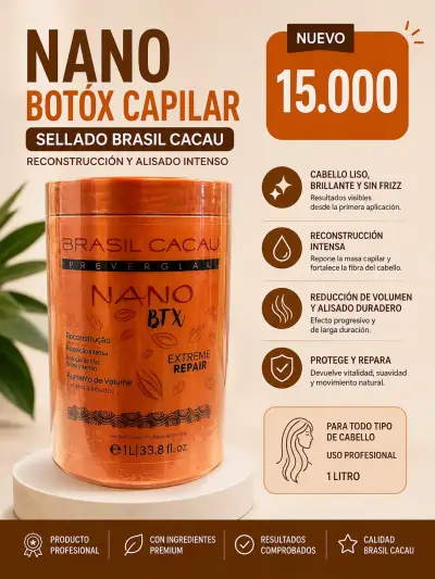 Tratamiento Capilar Nano BTX Brasil Cacau 1L - miniatura 2