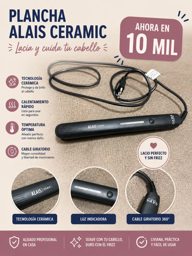 Plancha de Pelo Alais Ceramic con Tecnología Cerámica - 3