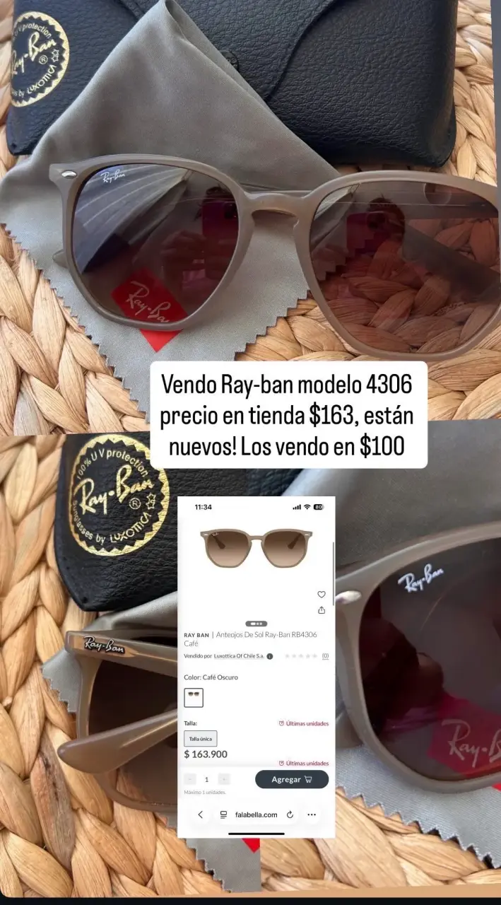 Gafas de Sol Ray-Ban Café Modelo 4306 Nuevas