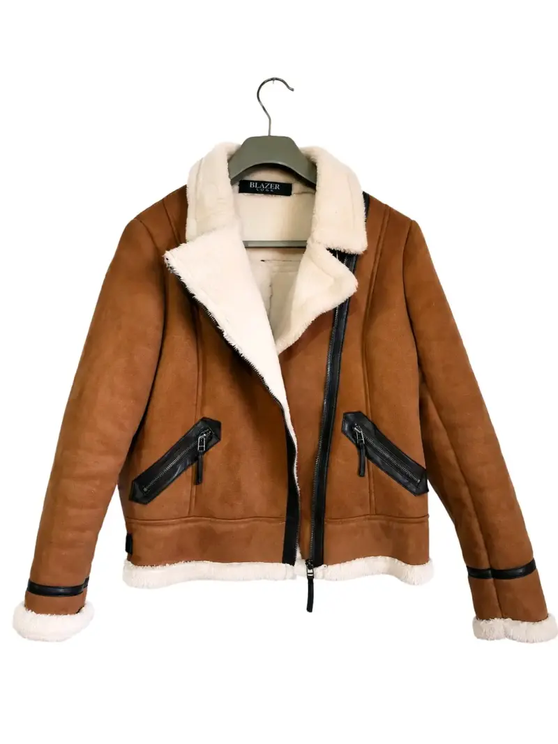 Chaqueta tipo aviador gamuza con chiporro - 1