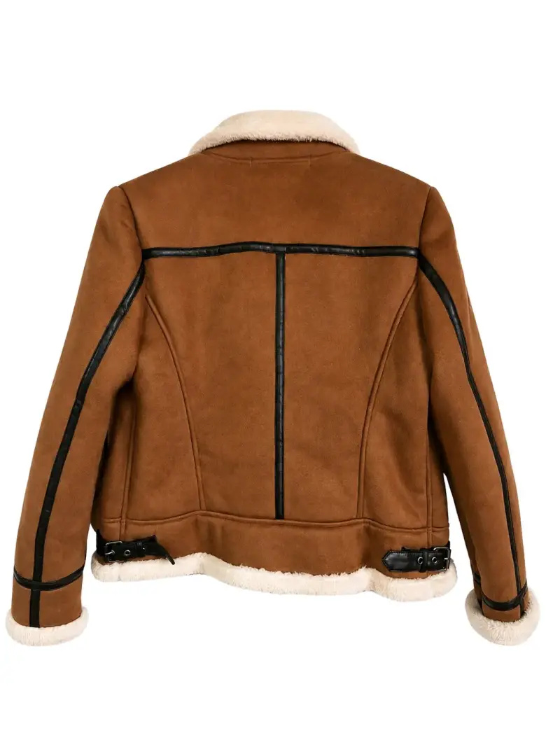 Chaqueta tipo aviador gamuza con chiporro - 2