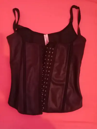 Corset negro de cuero  Leonisa a - miniatura 1