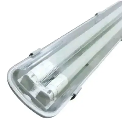 Luminaria fluorescente doble con carcasa protector - miniatura 1