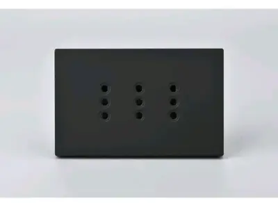 Placa de enchufe múltiple negra moderna - miniatura 2
