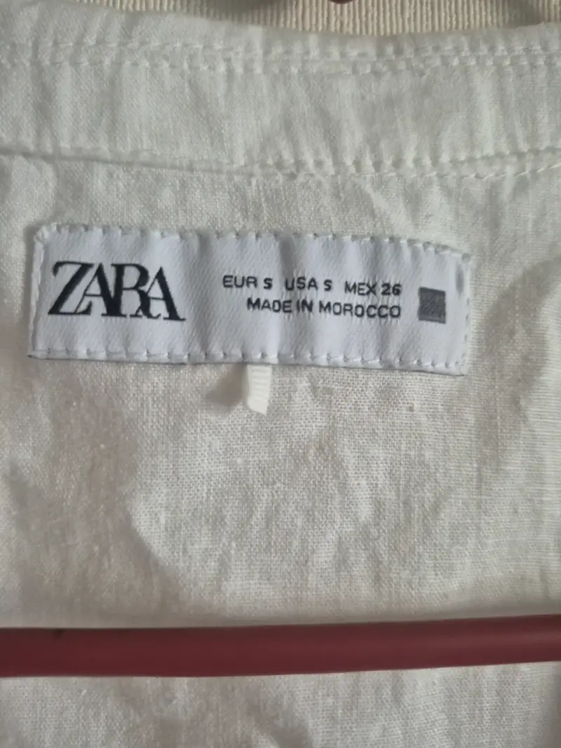 Blusa blanca de lino con lazos Zara - 3