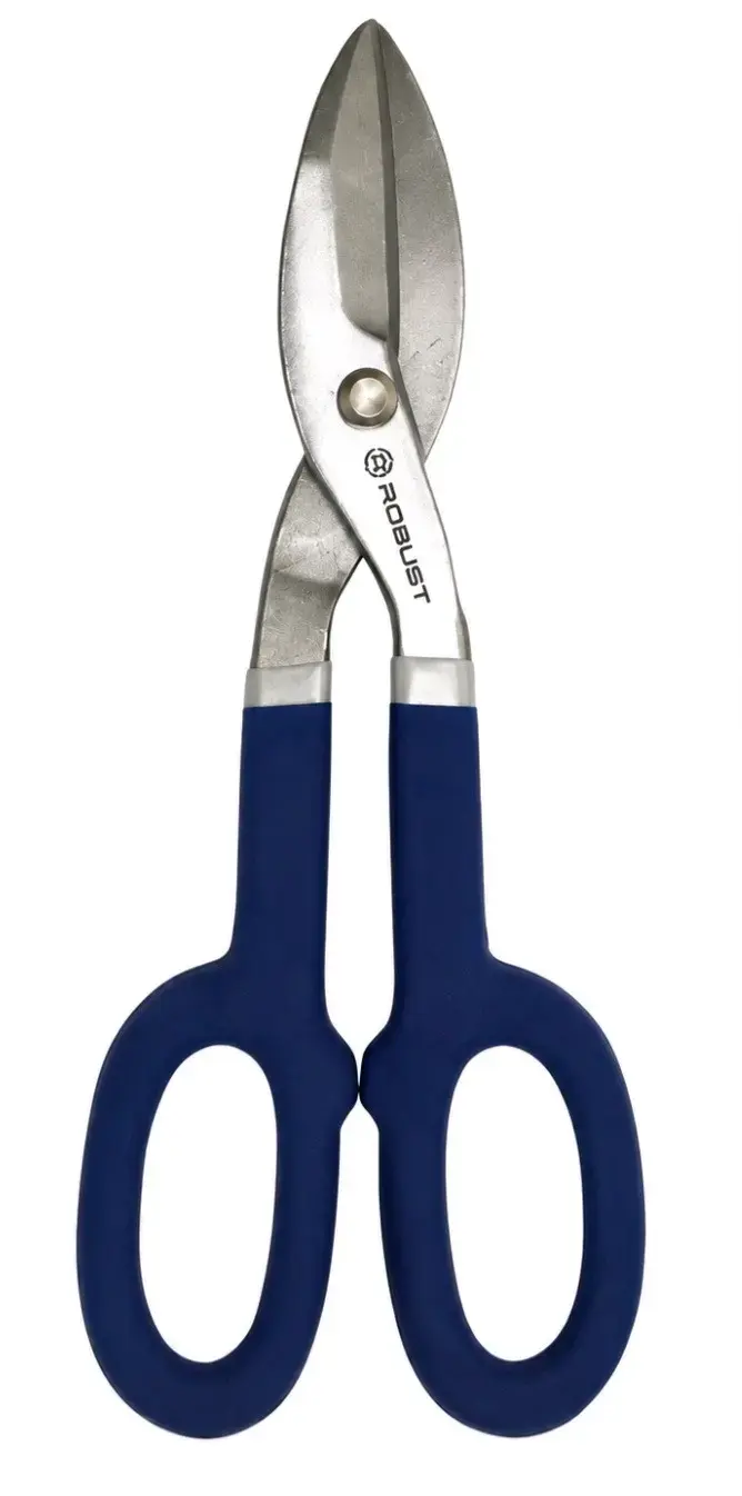 Tijeras de hojalatero Robust con mango azul - 4