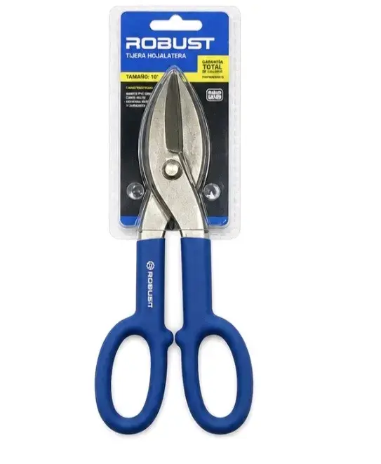 Tijeras de hojalatero Robust con mango azul - 6