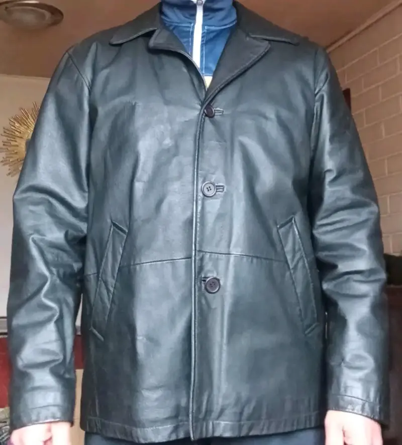 Chaqueta de cuero negra para hombre - 3