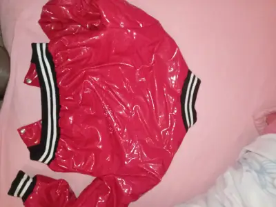 Chaqueta bomber roja brillante para mujer - miniatura 2