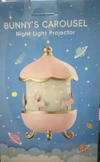 Lámpara carrusel proyector giratorio conejitos - miniatura 3