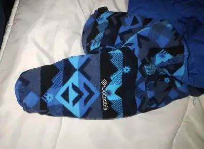 Chaqueta azul para niño Columbia con capucha - miniatura 3