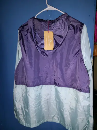 Chaqueta cortaviento Alpinextrem morada y celeste - miniatura 3