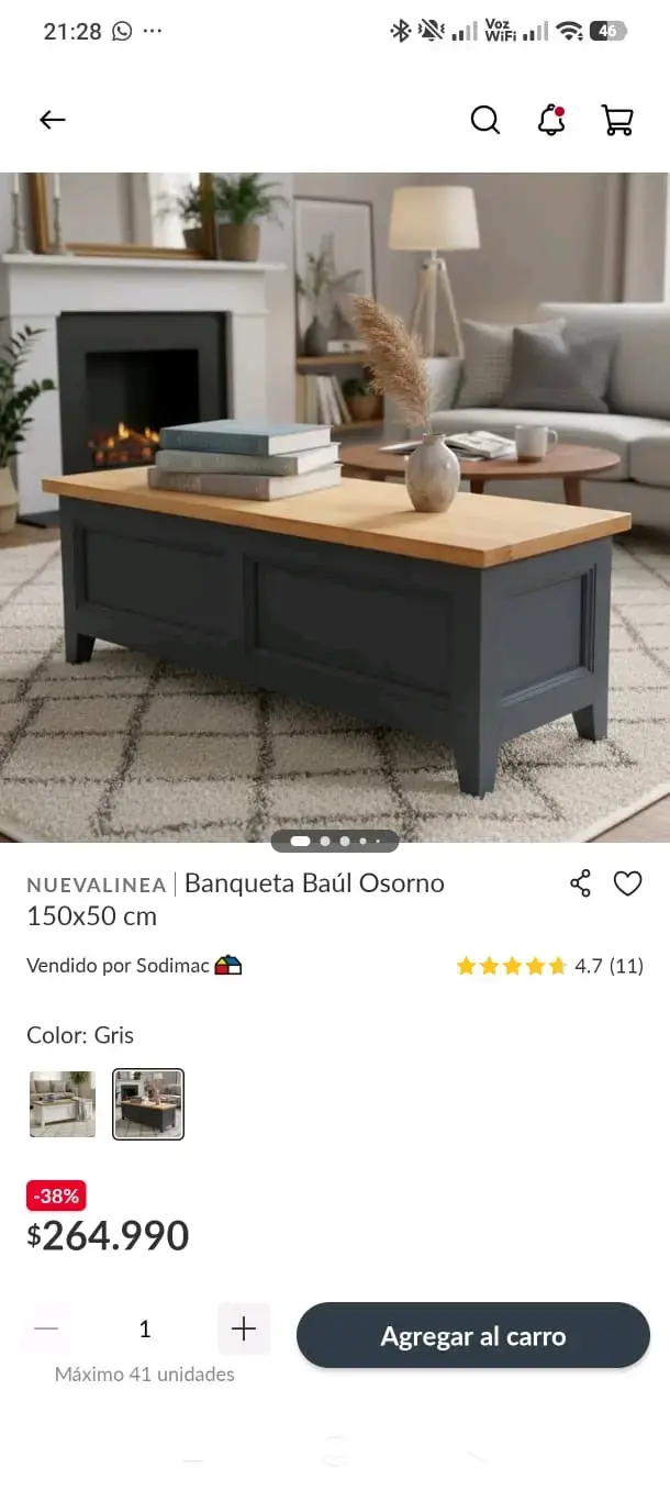 Banqueta Baúl Osorno de Madera. - 3