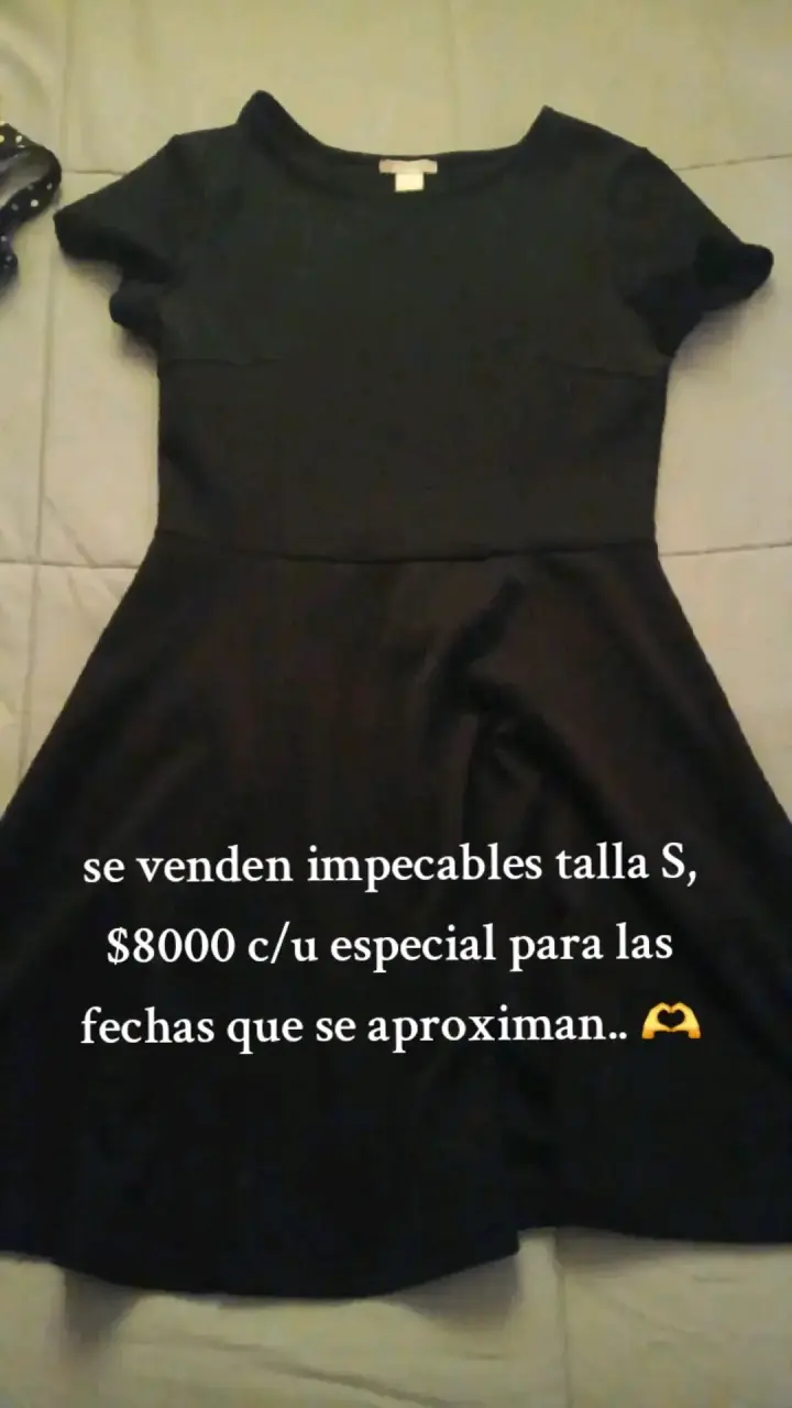 Vestido negro con lunares blancos talla S - 2