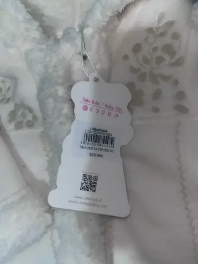 Chaqueta de bebé blanca con capucha Limonada - miniatura 2