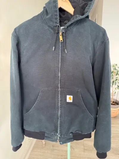 Chaqueta Carhartt con capucha color verde petróleo - miniatura 1