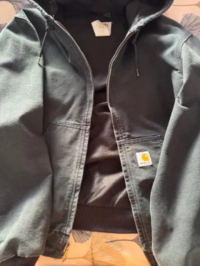 Chaqueta Carhartt con capucha color verde petróleo - miniatura 5