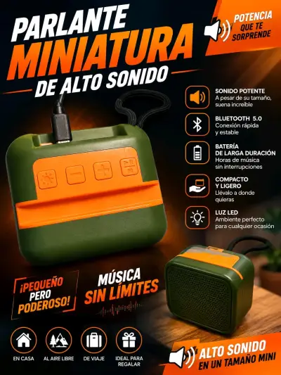 Parlante Bluetooth Miniatura X-911 con Sonido Potente - miniatura 1