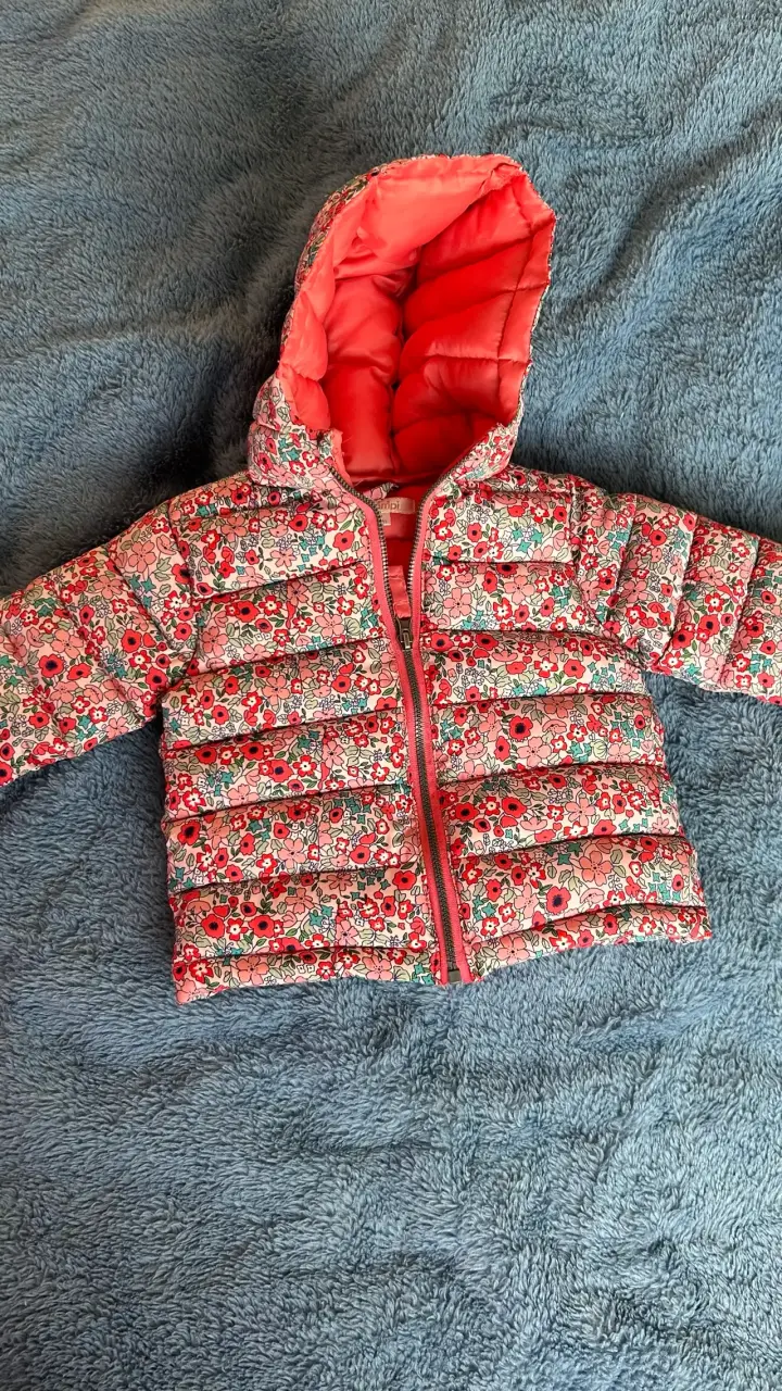 Chaqueta acolchada floral para bebé 3 meses - 1