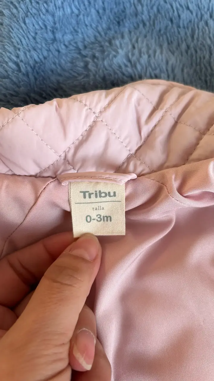 Chaqueta acolchada rosada para bebé Tribu - 2