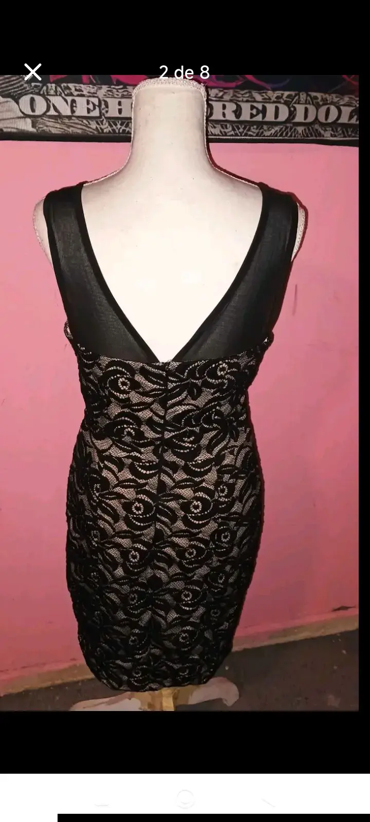 Vestido de encaje negro elegante - 2