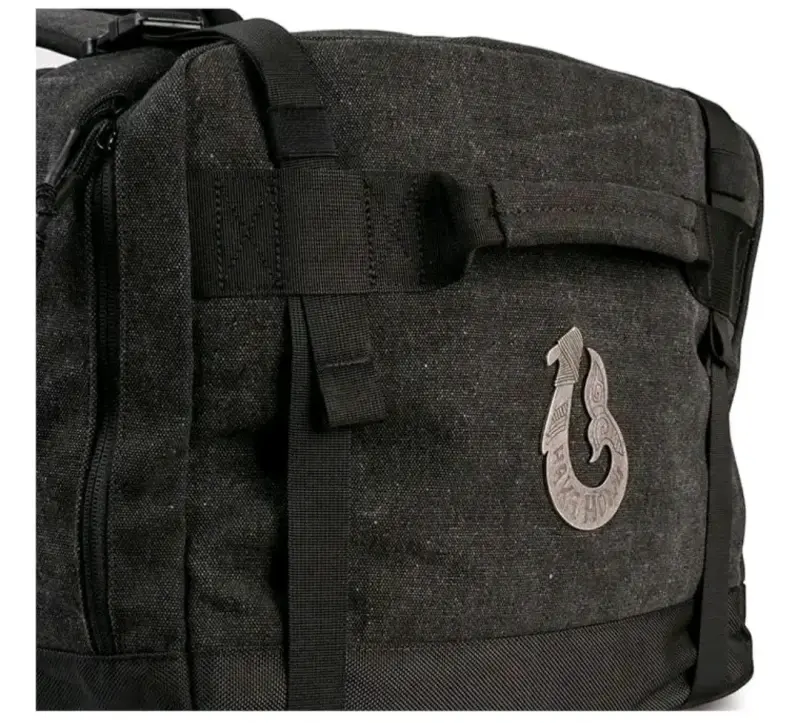 Bolso de viaje grande negro con logo - 2