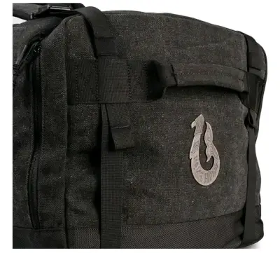 Bolso de viaje grande negro con logo - miniatura 2