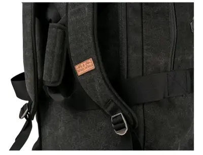 Bolso de viaje grande negro con logo - miniatura 3