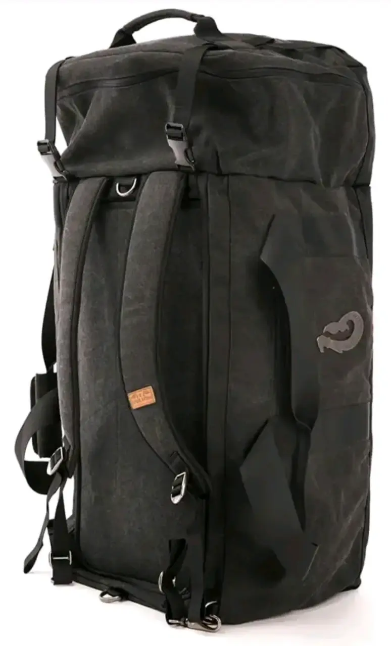 Bolso de viaje grande negro con logo - 5