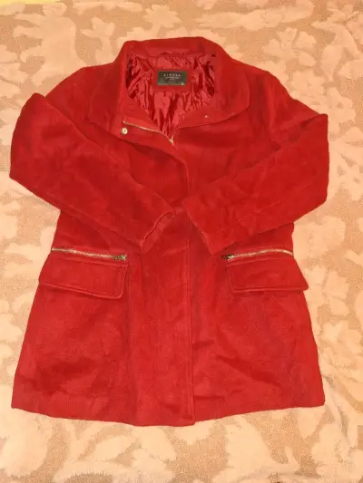 Abrigo rojo de lana Kimera para mujer - miniatura 1