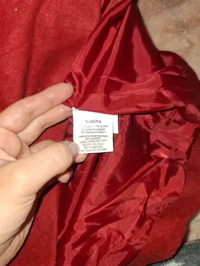 Abrigo rojo de lana Kimera para mujer - miniatura 3