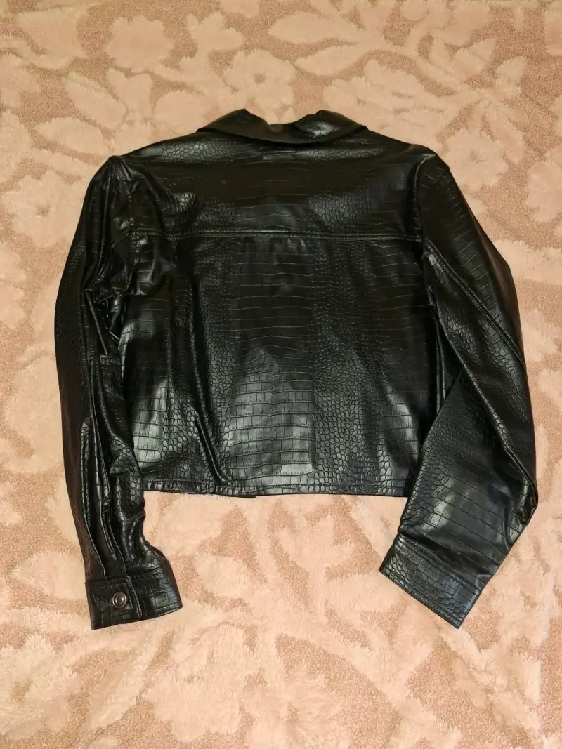 Chaqueta de cuero sintético negra FSP - 3